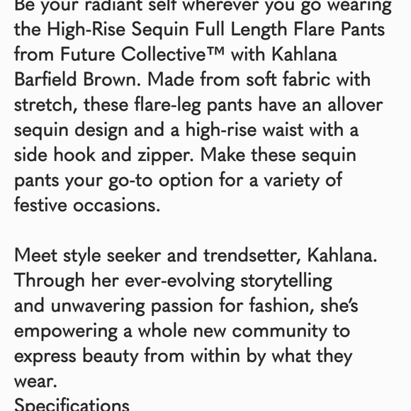 Future Collective with Kahlana Barfield Brown High-Rise Sequin Flare Pan… - Picture 3 of 16
